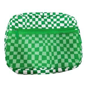 Calpak Travel Tech Organizer Green Checkerboard Print Checkered